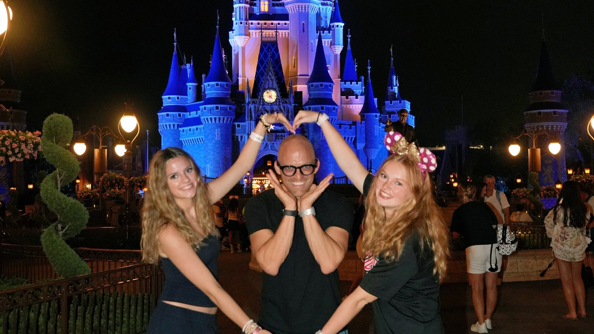 Shawn, Gia and Tessa at Cinderella Castle